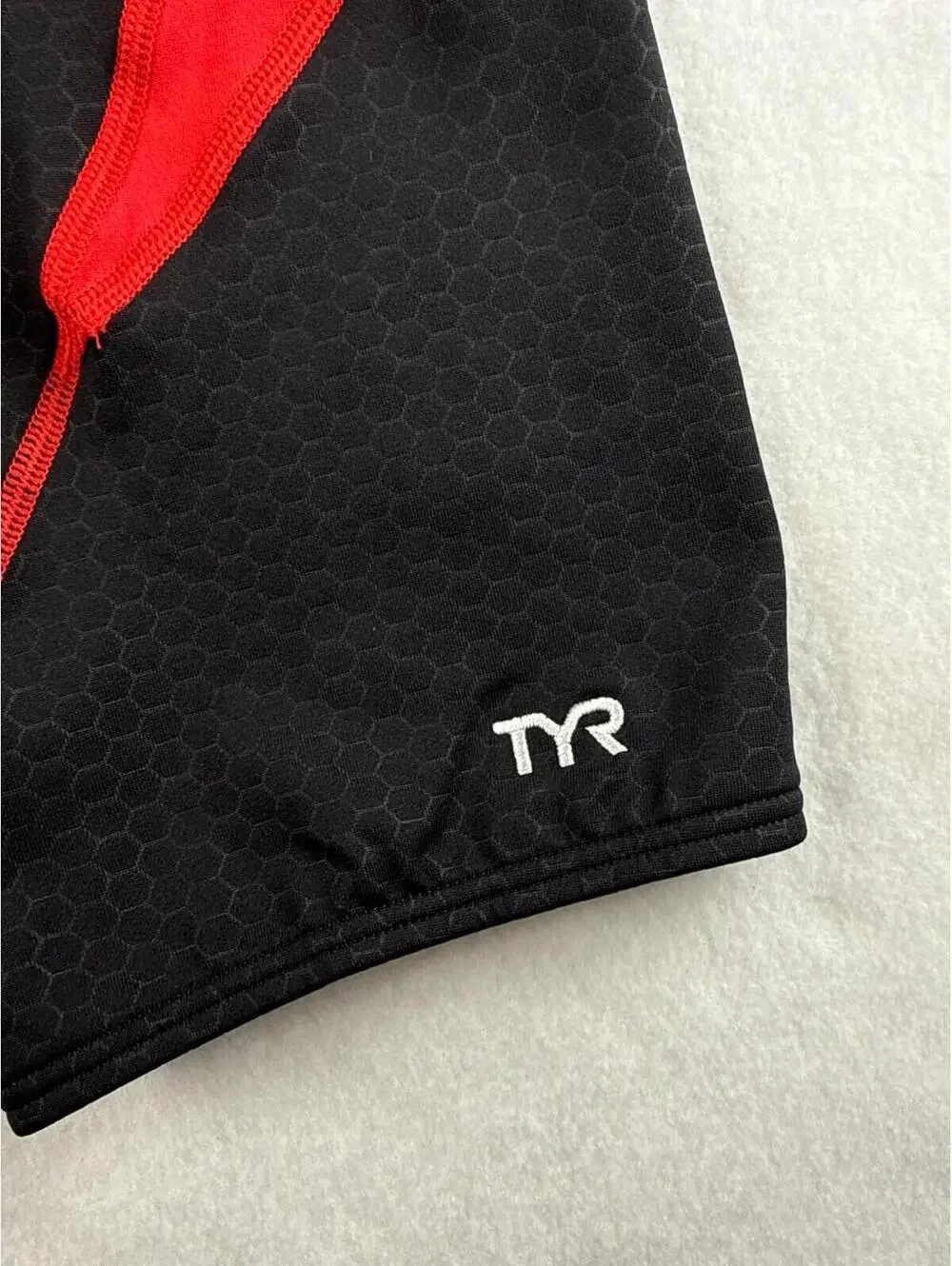 TYR Durafast Hexa‎ Cure Jammer Swim Mens 36 Large Black Red Competition NWT